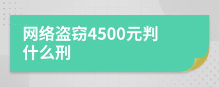 网络盗窃4500元判什么刑