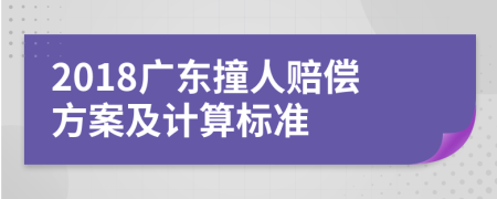 2018广东撞人赔偿方案及计算标准