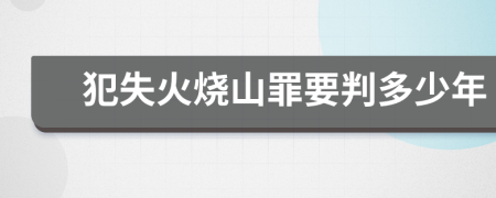 犯失火烧山罪要判多少年