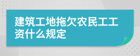 建筑工地拖欠农民工工资什么规定