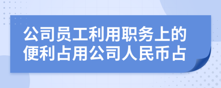 公司员工利用职务上的便利占用公司人民币占