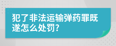 犯了非法运输弹药罪既遂怎么处罚?