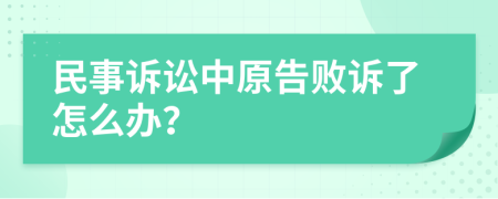 民事诉讼中原告败诉了怎么办？