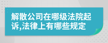 解散公司在哪级法院起诉,法律上有哪些规定