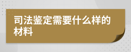 司法鉴定需要什么样的材料