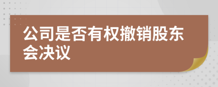 公司是否有权撤销股东会决议