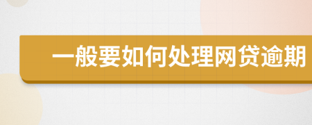 一般要如何处理网贷逾期