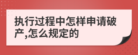 执行过程中怎样申请破产,怎么规定的