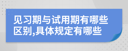 见习期与试用期有哪些区别,具体规定有哪些