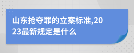 山东抢夺罪的立案标准,2023最新规定是什么