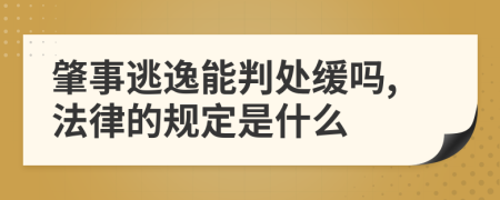 肇事逃逸能判处缓吗,法律的规定是什么