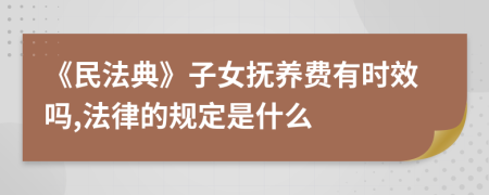 《民法典》子女抚养费有时效吗,法律的规定是什么