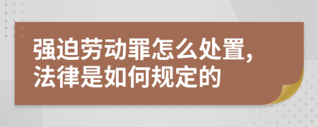 强迫劳动罪怎么处置,法律是如何规定的