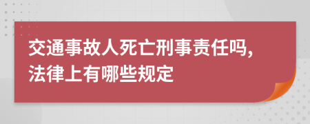 交通事故人死亡刑事责任吗,法律上有哪些规定