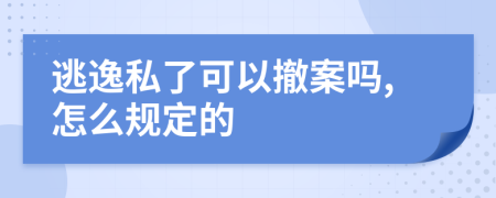 逃逸私了可以撤案吗,怎么规定的