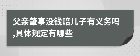 父亲肇事没钱赔儿子有义务吗,具体规定有哪些