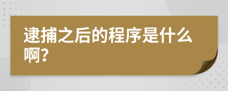 逮捕之后的程序是什么啊？