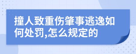 撞人致重伤肇事逃逸如何处罚,怎么规定的