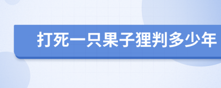 打死一只果子狸判多少年
