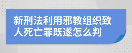 新刑法利用邪教组织致人死亡罪既遂怎么判