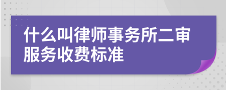 什么叫律师事务所二审服务收费标准