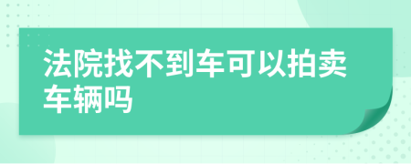 法院找不到车可以拍卖车辆吗