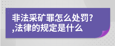 非法采矿罪怎么处罚?,法律的规定是什么