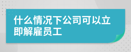 什么情况下公司可以立即解雇员工