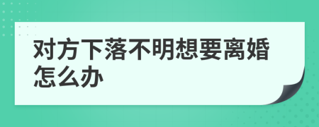 对方下落不明想要离婚怎么办