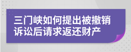 三门峡如何提出被撤销诉讼后请求返还财产