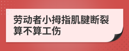 劳动者小拇指肌腱断裂算不算工伤