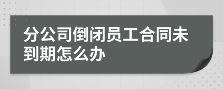 分公司倒闭员工合同未到期怎么办