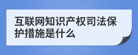 互联网知识产权司法保护措施是什么