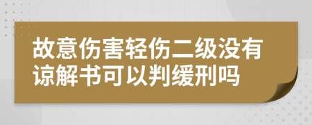 故意伤害轻伤二级没有谅解书可以判缓刑吗