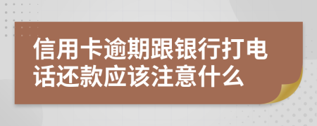 信用卡逾期跟银行打电话还款应该注意什么