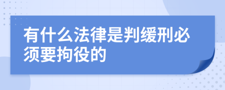 有什么法律是判缓刑必须要拘役的