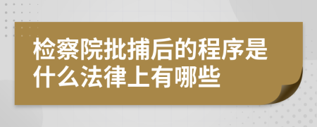 检察院批捕后的程序是什么法律上有哪些