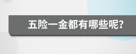 五险一金都有哪些呢？