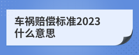 车祸赔偿标准2023什么意思