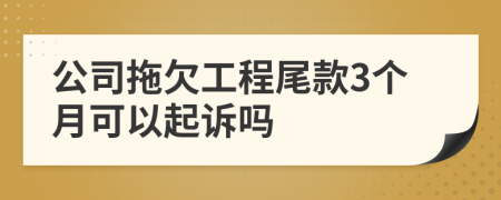 公司拖欠工程尾款3个月可以起诉吗