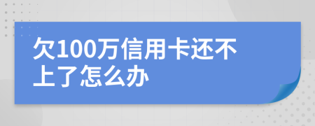 欠100万信用卡还不上了怎么办