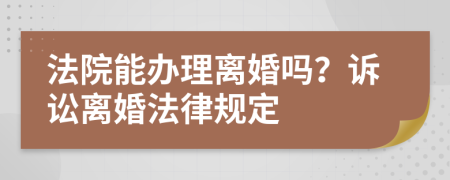 法院能办理离婚吗？诉讼离婚法律规定