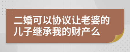 二婚可以协议让老婆的儿子继承我的财产么