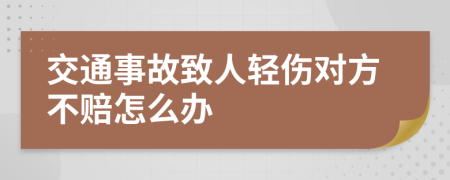 交通事故致人轻伤对方不赔怎么办