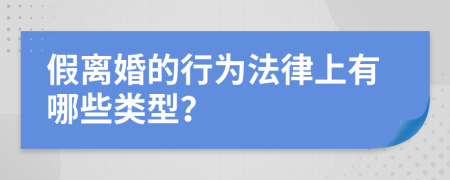 假离婚的行为法律上有哪些类型？