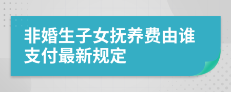 非婚生子女抚养费由谁支付最新规定