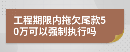 工程期限内拖欠尾款50万可以强制执行吗