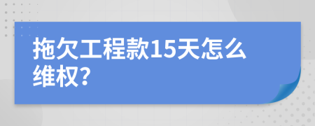 拖欠工程款15天怎么维权？