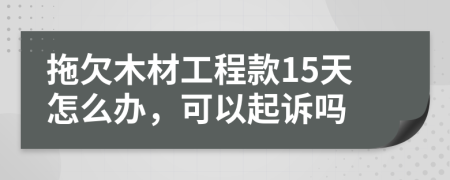 拖欠木材工程款15天怎么办，可以起诉吗