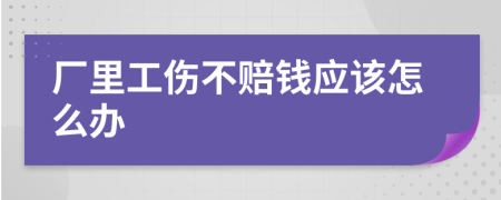 厂里工伤不赔钱应该怎么办